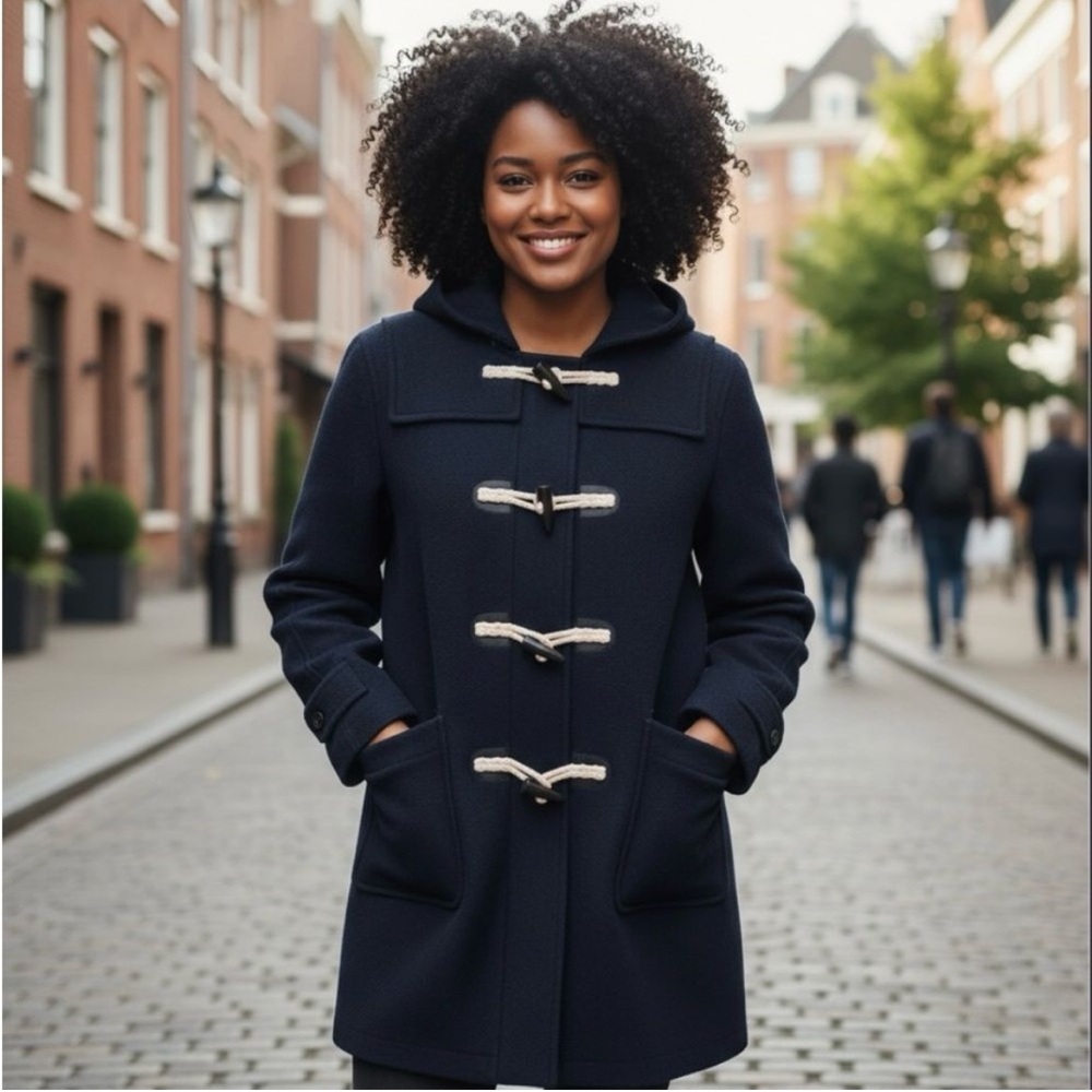 JW ANDERSON X Uniqlo Hooded Classic Navy Toggle Pea Coat